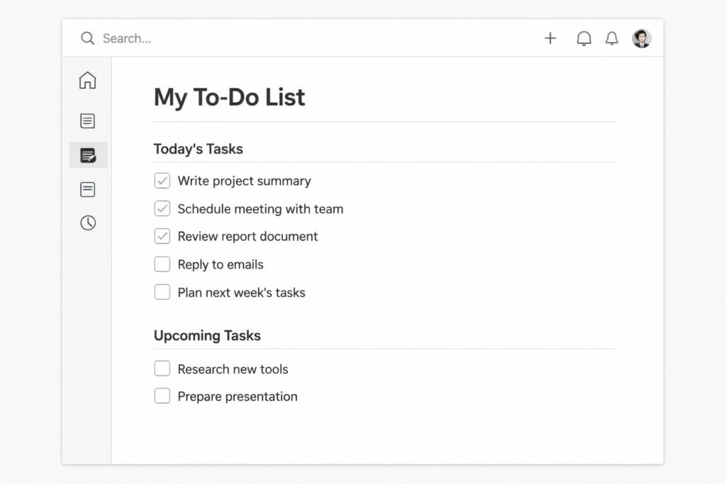 Using Notion AI to organize a daily task list.