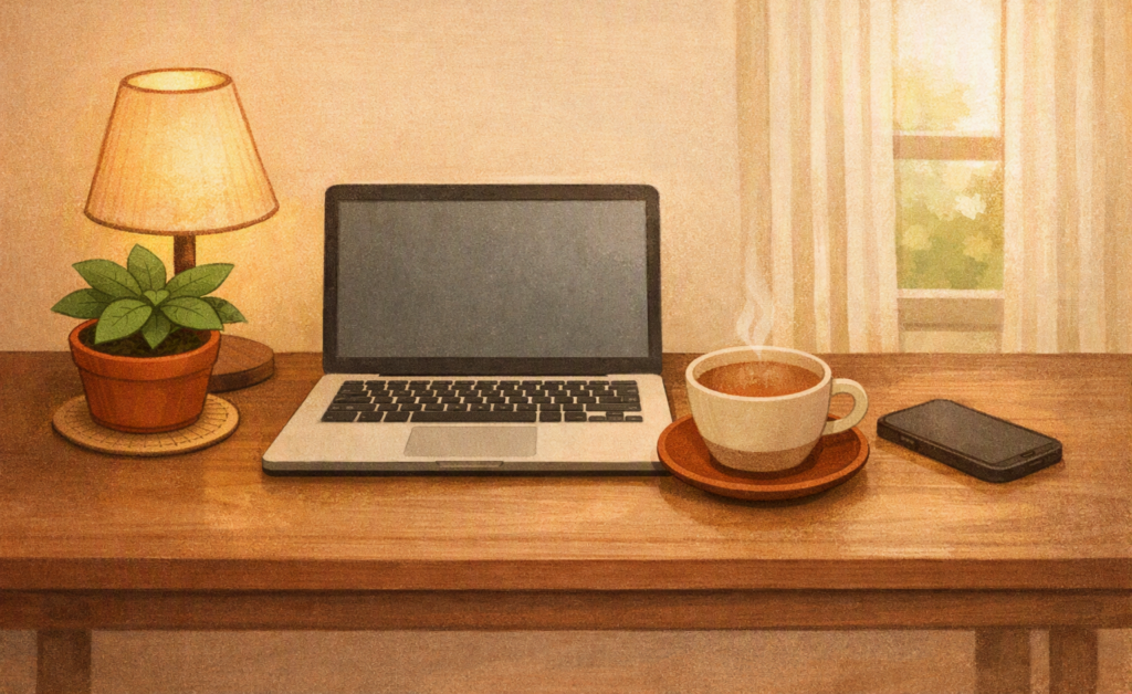 Notebook and coffee on a desk highlighting Deep Work Cal Newport lessons for focused productivity